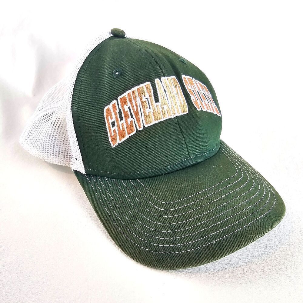 Cleveland State Vikings Hat Green White Trucker Snapback The Game NCAA Cap Mesh